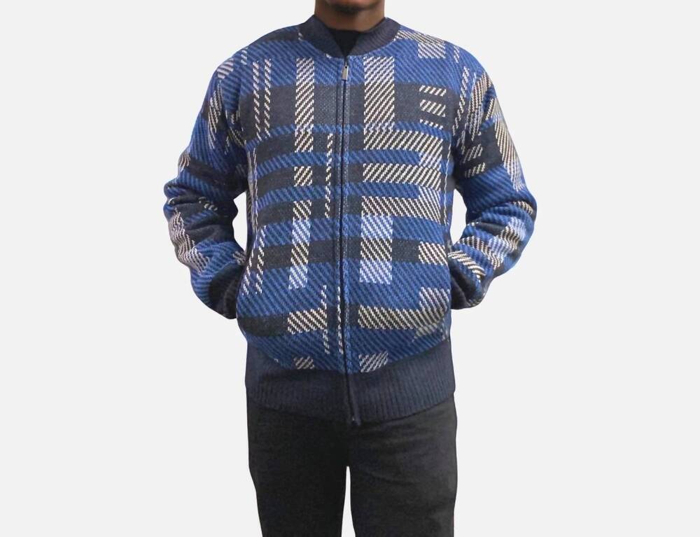 NEW INSERCH full zip sweater in navy